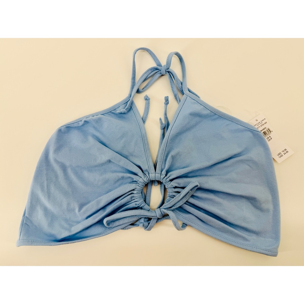 American Eagle Blue O-Ring Halter Crop Top Size S 3171-5703-400 NWT - Picture 3 of 3